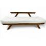 Imagem de Sofá Japão Futon Acquablock Branco Off Madeira Imbuia