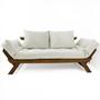 Imagem de Sofá Japão Futon Acquablock Branco Off Madeira Imbuia