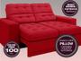 Imagem de Sofá Jobim 1,70m Assento Retrátil e Reclinável Velosuede Vermelho - NETSOFAS