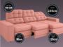 Imagem de Sofá Jobim 2,30m Assento Retrátil e Reclinável Velosuede Rose - NETSOFAS