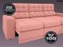 Imagem de Sofá Jobim 2,30m Assento Retrátil e Reclinável Velosuede Rose - NETSOFAS