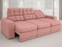 Imagem de Sofá Jobim 2,30m Assento Retrátil e Reclinável Velosuede Rose - NETSOFAS