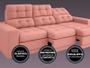 Imagem de Sofá Jobim 2,30m Assento Retrátil e Reclinável Velosuede Rose - NETSOFAS