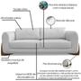 Imagem de Sofa Jolie 2 Lugares 160cm Pes Boomerang Linho 211 Grigio Ezz