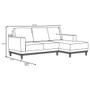 Imagem de Sofá Kayrós 200cm 3 Lugares Com Chaise Esquerdo D05 Linho Chumbo - Mpozenato