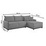 Imagem de Sofá Linho 3 Lugares 264cm com Chaise Lado Esquerdo e Kit Usb Barra