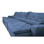 Imagem de Sofá Lisboa 3,82m Retrátil, Reclinável com Molas no Assento e Almofadas Lombar Tecido Suede Azul