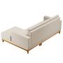 Imagem de Sofá Living 200cm 3 Lugares Com Chaise Direito Kayrós D05 Linho Bege Mpozenato