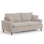 Imagem de Sofá Living 3 Lugares 200cm com Almofadas Veras D05 Bouclê Bege - Mpozenato