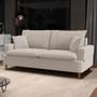 Imagem de Sofá Living 3 Lugares 200cm com Almofadas Veras D05 Bouclê Bege - Mpozenato