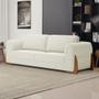 Imagem de Sofá Living Bloom 180cm 02 Lugares com Pés de Madeira Bouclê Off White - Desk Design