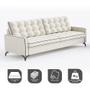 Imagem de Sofá Living Cama inBox Dublin 2,60m com Molas Bonnel Suede Veludo Off-White