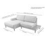 Imagem de Sofá Living com 2,30m com Chaise Direita e Lateral Madeira Rondomóveis 824 Rústico Piauí
