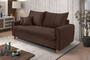 Imagem de Sofa Living com Bau Multiuso 3 Lugares Suede Pes em Madeira