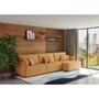 Imagem de Sofá Living com Chaise Barcelona 2,65m em Bouclé Sheep Gold Mostarda - Home Mobily