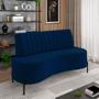 Imagem de Sofá Living Decorativo 2 Lugares 1,35M Katara Pés de Ferro Veludo Azul G33 - Gran Belo