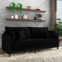 Imagem de Sofá Living Montecarlo 2 Lugares Bipartido 172cm Pés em Madeira Veludo/PU Preto G33 - Gran Belo