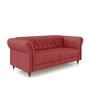 Imagem de Sofá Living Sala de Estar Stanford Chesterfield 2 Lugares 180cm Pés de Madeira Couro Vermelho G58 - Gran Belo