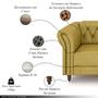 Imagem de Sofá Living Sala de Estar Stanford Chesterfield 2 Lugares 220cm Pés de Madeira Couro Bege Manchado G58 - Gran Belo