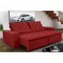 Imagem de Sofá Magnum 2,22m Retrátil, Reclinável, Molas no Assento e Almofadas Lombar Suede Vermelho