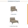 Imagem de Sofá Modular 2 Lugares com Chaise 200cm Calla Cabecasa Madeiramadeira