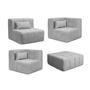 Imagem de Sofá Modular de Canto 02 Cantos 01 Poltrona e 01 Puff Easybox CabeCasa MadeiraMadeira