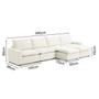Imagem de Sofá Modular Hug 6 Lugares 380cm com 2 Puffs em Linho CabeCasa MadeiraMadeira