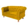 Imagem de Sofá Namoradeira 2 Lugares Chesterfield Duque Capitonê - Suede Preto / Sala, Recepção, Barbearia