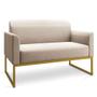 Imagem de Sofá Namoradeira com 2 Poltronas Base Industrial Dourado Marisa Linho D03 - D'Rossi