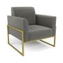 Imagem de Sofá Namoradeira com Poltrona Base Industrial Alta Dourado Marisa Suede D03 - D'Rossi