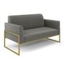 Imagem de Sofá Namoradeira com Poltrona Base Industrial Alta Dourado Marisa Suede D03 - D'Rossi