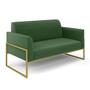 Imagem de Sofá Namoradeira com Poltrona Base Industrial Alta Dourado Marisa Suede Verde D03 - D'Rossi