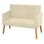 Imagem de Sofá Namoradeira Decorativa 2 Lugares Para Sala de Estar Recepção Nina Pés Madeira Pálito Suede Diversas Cores