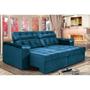 Imagem de Sofá New Itália 2,72m Retrátil e Reclinável Tecido Suede Azul - Cama InBox