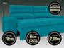 Imagem de Sofá Omega 2,00m Assento Retrátil e Reclinável Velosuede Turquesa - NETSOFAS