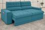 Imagem de Sofá Omega 2,00m Assento Retrátil e Reclinável Velosuede Turquesa - NETSOFAS