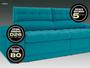 Imagem de Sofá Omega 2,00m Assento Retrátil e Reclinável Velosuede Turquesa - NETSOFAS