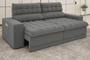 Imagem de Sofá Omega 2,30m Assento Retrátil e Reclinável Velosuede Grafite - NETSOFAS