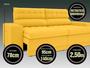 Imagem de Sofá Omega 2,50m Assento Retrátil e Reclinável Velosuede Canário - NETSOFAS