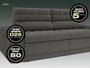 Imagem de Sofá Omega 2,50m Assento Retrátil e Reclinável Velosuede Cinza - NETSOFAS