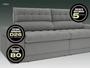 Imagem de Sofá Omega 2,50m Assento Retrátil e Reclinável Velosuede Grafite - NETSOFAS