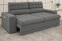 Imagem de Sofá Omega 2,50m Assento Retrátil e Reclinável Velosuede Grafite - NETSOFAS