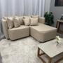 Imagem de Sofá Opel 2 Lugares com Chaise Tecido Linho 180cm Paropas BEGE