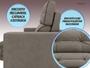 Imagem de Sofá Pegasus 2,00m Assento Retrátil e Reclinável Velosuede Bege - NETSOFAS