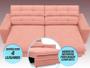 Imagem de Sofá Pegasus 2,30m Assento Retrátil e Reclinável Velosuede Rose - NETSOFAS