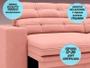 Imagem de Sofá Pegasus 2,30m Assento Retrátil e Reclinável Velosuede Rose - NETSOFAS