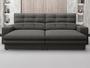 Imagem de Sofá Pegasus 2,50m Assento Retrátil e Reclinável Velosuede Cinza - NETSOFAS