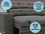 Imagem de Sofá Pegasus 2,50m Assento Retrátil e Reclinável Velosuede Cinza - NETSOFAS