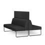 Imagem de Sofa Pix com 2 Unidades e Painel Divisor Assento Crepe Base Aco Preto - 55062