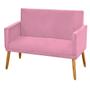 Imagem de Sofá Poltrona para Sala de Espera 2 Lugares Suede Rosa